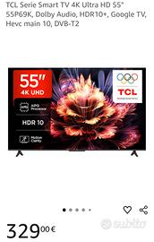 TV tcl 55 pollici nuova 