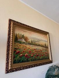 Quadri paesaggio con cornice dorata classica