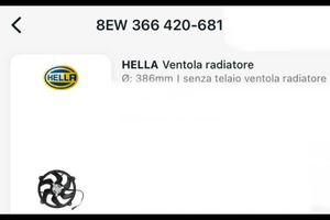 Ventola radiatore Hella Peugeot 307/Citroen NUOVA