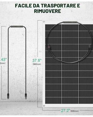 Pannello Solare Flessibile 12 Volt 130 Watt