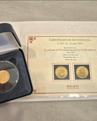 Marengo 20 Lire Oro Vittorio Emanuele II 1861-1878
