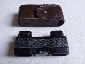 binocolo da teatro vintage, con custodia in pelle