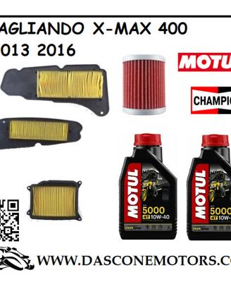KIT TAGLIANDO XMAX 400 10W40 MOTUL 5000 2013 2016