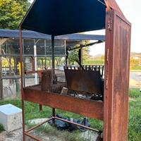 Barbecue ferro cappa/griglia profes legna o carb