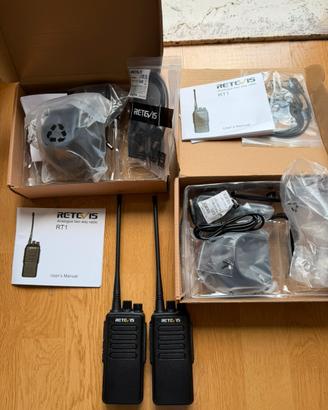 X2 Retevis RT1 Walkie Talkie NUOVI in GARANZIA