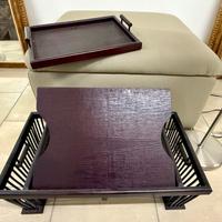 Doppio vassoio da lettura estraibile in mogano