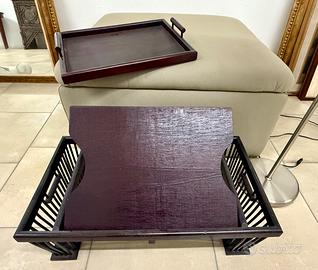 Doppio vassoio da lettura estraibile in mogano