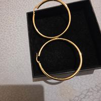 Orecchini cerchi D'oro 18 carati Mai indossati 