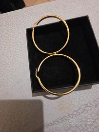 Orecchini cerchi D'oro 18 carati Mai indossati 