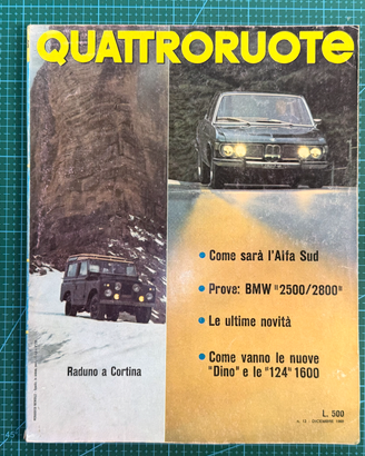 Quattroruote Dicembre 1969 – Rivista Originale