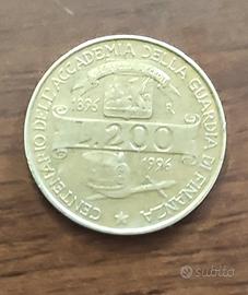 Moneta 200 lire centenario guardia di finanza