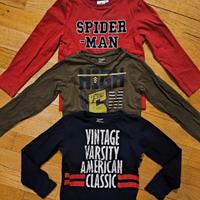 3 maglie manica lunga Prenatal e Marvel  6-8 anni