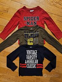3 maglie manica lunga Prenatal e Marvel  6-8 anni