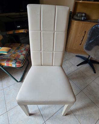 Sedia in pelle bianca 