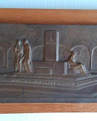 Placca bronzo Minerbi 1924 medici caduti WWI rara