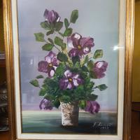 QUADRO CON TEMA FLOREALE DIPINTO SU TELA