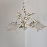 Lampadario pendente 5 luci fantasia fiori foglie