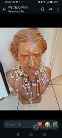 Antico Busto Giuseppe Verdi in terracotta/gesso