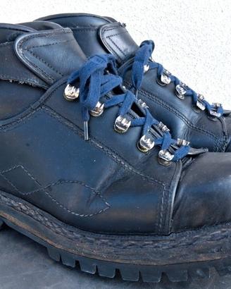 Scarponcini cuoio nero Alpini Sciatori anni50 tg39
