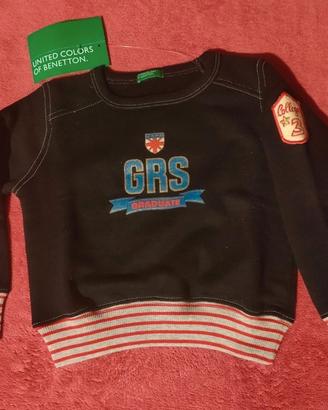 Felpa neonato in cotone Benetton tg. 82