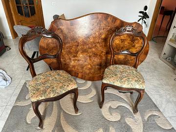 Tavolo in radica con 6 sedie