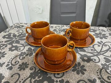 Tris di Tazze da Caffè/Tè Vintage in Ceramica Marr
