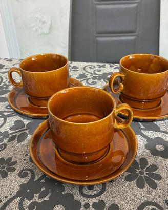 Tris di Tazze da Caffè/Tè Vintage in Ceramica Marr