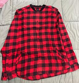 Camicia Asos Scacchi flanella rossa nera taglia XL