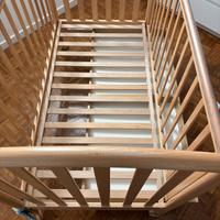 Lettino Pali in legno + materasso Bimbo Plus antis