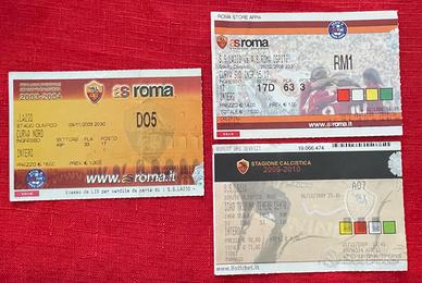 Lotto di tre biglietti storici di derby Roma Lazio