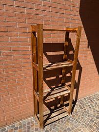 Scaffale in legno massello a 4 ripiani