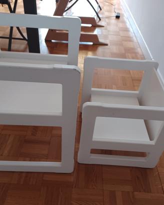 set tavolino e sedia evolutivo Montessori 
