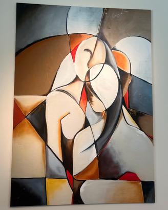 Quadro con telaio "Donna Sognante Astratta"