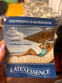 materasso singolo in lattice  con rete metallica 