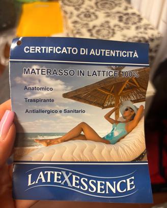 materasso singolo in lattice  con rete metallica 