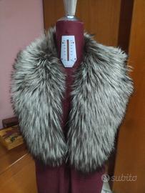 Collo in vera volpe argentata