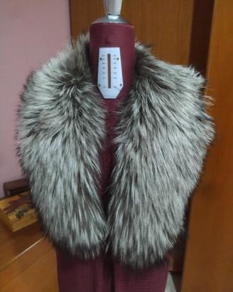 Collo in vera volpe argentata