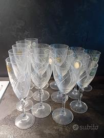 servizio da 12 bicchieri di cristallo