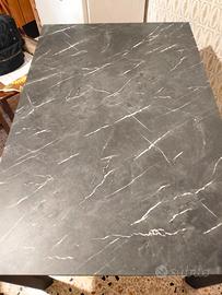 Tavolo in ferro allungabile marmorizzato