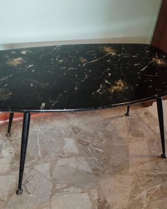 tavolino da caffè anni 60 piano in finto marmo
