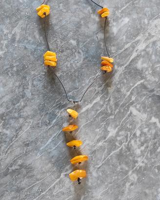 collana in argento e ambra