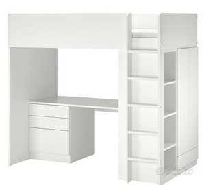 letto a soppalco IKEA SMASTAD + doghe + materasso