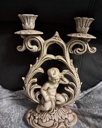 Statuetta Porta candele antico