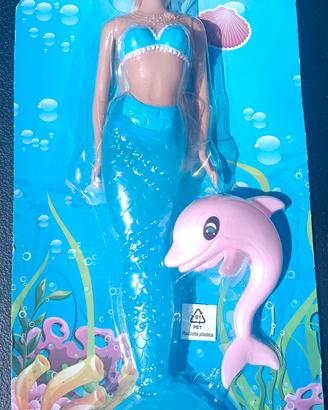 Bambola sirenetta con delfino