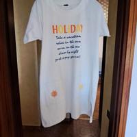 Maxi T-shirt bianca - Prendisole con tasche
