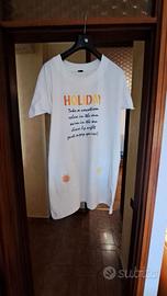 Maxi T-shirt bianca - Prendisole con tasche