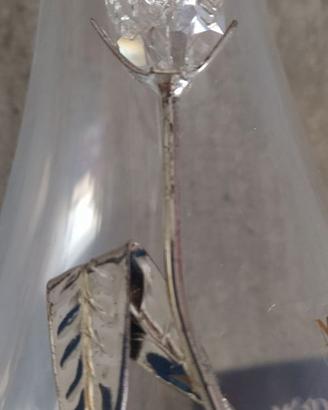 VASO IN VETRO CON INSERTO IN ARGENTO-CRISTALLO