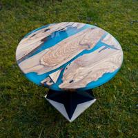 Tavolino Artigianale Ulivo e Resina 1\1