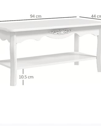 tavolino da soggiorno stile country/shabby bianco