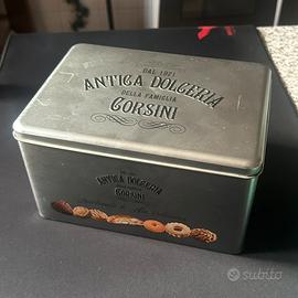 Scatola latta vintage biscotti pasticceria corsini
